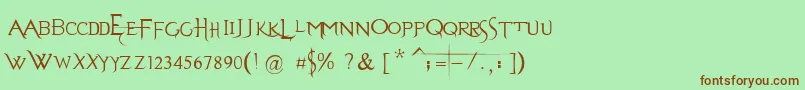 EvanescenceSeriesB Font – Brown Fonts on Green Background