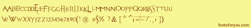 EvanescenceSeriesB Font – Brown Fonts on Yellow Background