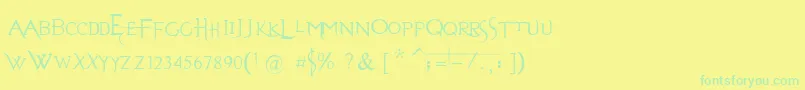 EvanescenceSeriesB Font – Green Fonts on Yellow Background