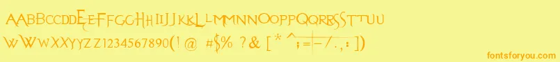 EvanescenceSeriesB Font – Orange Fonts on Yellow Background
