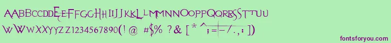 EvanescenceSeriesB Font – Purple Fonts on Green Background