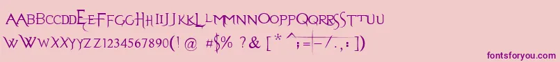 EvanescenceSeriesB-Schriftart – Violette Schriften auf rosa Hintergrund