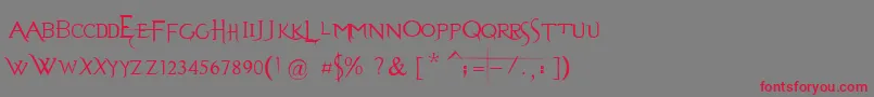 フォントEvanescenceSeriesB – 赤い文字の灰色の背景