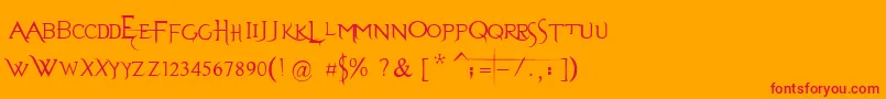 EvanescenceSeriesB Font – Red Fonts on Orange Background