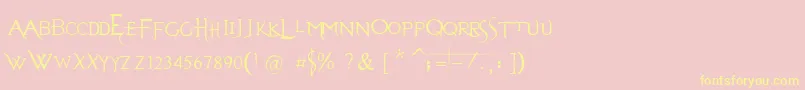 EvanescenceSeriesB Font – Yellow Fonts on Pink Background