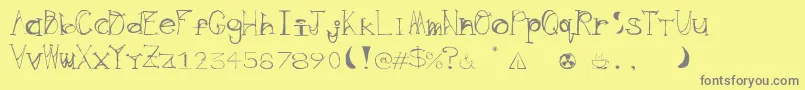 Wave Font – Gray Fonts on Yellow Background