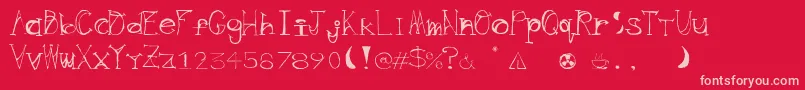 Wave Font – Pink Fonts on Red Background