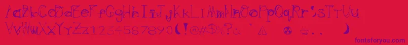 Wave Font – Purple Fonts on Red Background