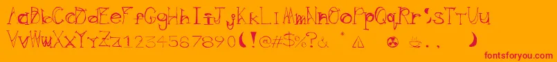 Wave Font – Red Fonts on Orange Background