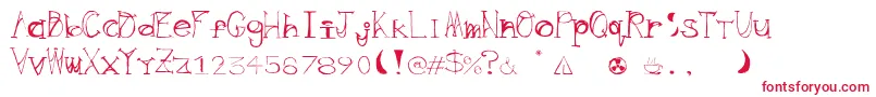Wave Font – Red Fonts on White Background