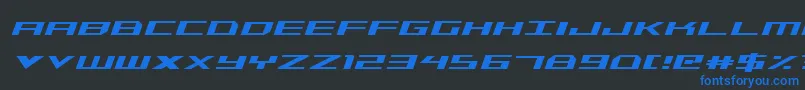 TriremeCondensedItalic Font – Blue Fonts on Black Background