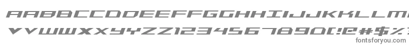 フォントTriremeCondensedItalic – 白い背景に灰色の文字