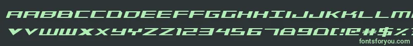 フォントTriremeCondensedItalic – 黒い背景に緑の文字