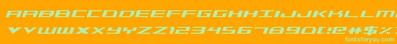フォントTriremeCondensedItalic – オレンジの背景に緑のフォント