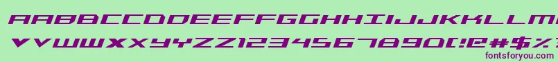 TriremeCondensedItalic Font – Purple Fonts on Green Background