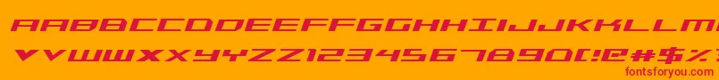 TriremeCondensedItalic Font – Red Fonts on Orange Background