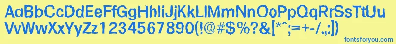 FormularandomMediumRegular-Schriftart – Blaue Schriften auf gelbem Hintergrund