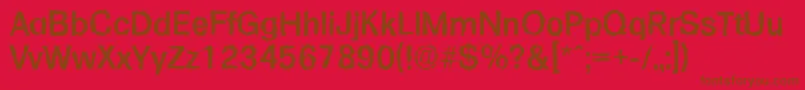 Fonte FormularandomMediumRegular – fontes marrons em um fundo vermelho