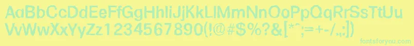Fonte FormularandomMediumRegular – fontes verdes em um fundo amarelo