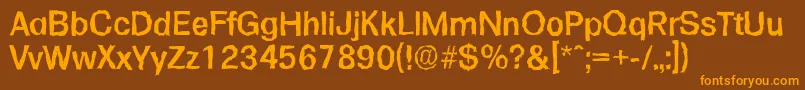 FormularandomMediumRegular-Schriftart – Orangefarbene Schriften auf braunem Hintergrund