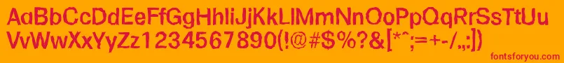 FormularandomMediumRegular-Schriftart – Rote Schriften auf orangefarbenem Hintergrund
