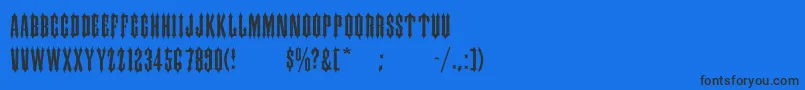 GipsyMedium Font – Black Fonts on Blue Background