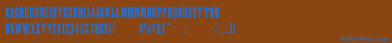 GipsyMedium Font – Blue Fonts on Brown Background