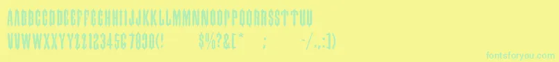 GipsyMedium-Schriftart – Grüne Schriften auf gelbem Hintergrund