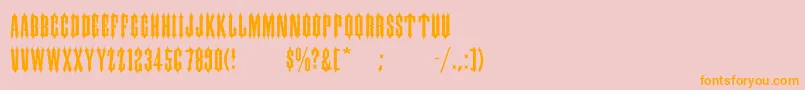 GipsyMedium-Schriftart – Orangefarbene Schriften auf rosa Hintergrund