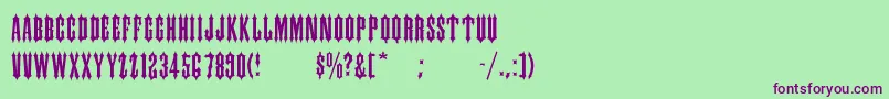 GipsyMedium Font – Purple Fonts on Green Background