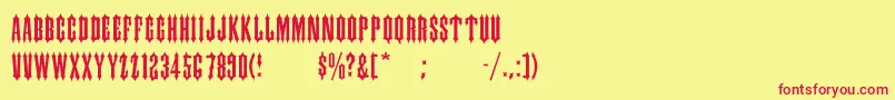 GipsyMedium Font – Red Fonts on Yellow Background