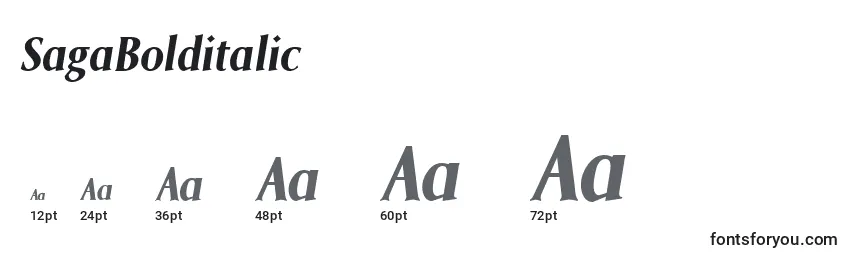 SagaBolditalic Font Sizes