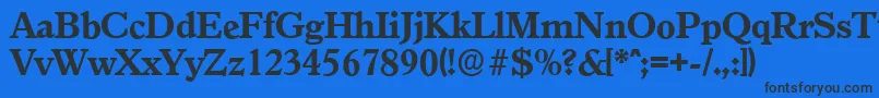 Шрифт GranadaserialXboldRegular – чёрные шрифты на синем фоне