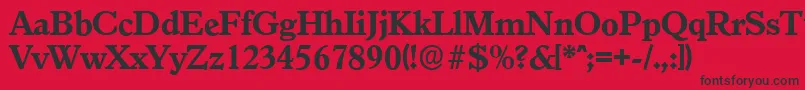 フォントGranadaserialXboldRegular – 赤い背景に黒い文字