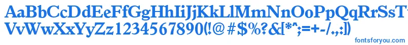フォントGranadaserialXboldRegular – 白い背景に青い文字