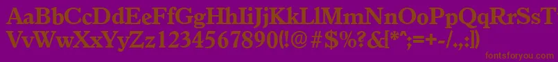 Czcionka GranadaserialXboldRegular – brązowe czcionki na fioletowym tle