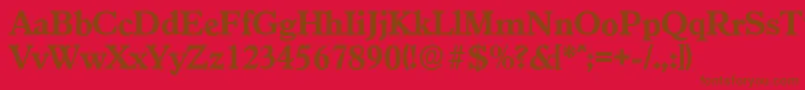 GranadaserialXboldRegular-fontti – ruskeat fontit punaisella taustalla
