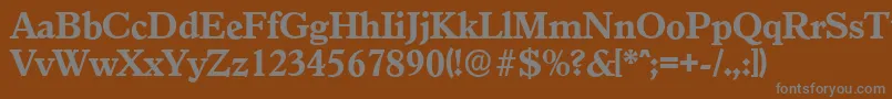 GranadaserialXboldRegular-fontti – harmaat kirjasimet ruskealla taustalla