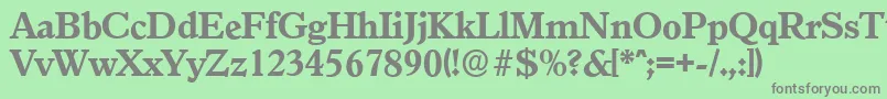 フォントGranadaserialXboldRegular – 緑の背景に灰色の文字