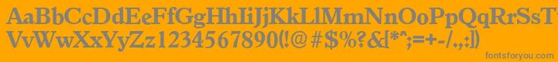 GranadaserialXboldRegular-fontti – harmaat kirjasimet oranssilla taustalla