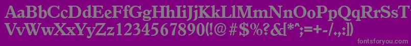 フォントGranadaserialXboldRegular – 紫の背景に灰色の文字