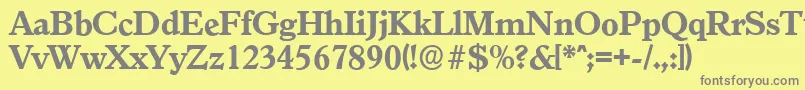 GranadaserialXboldRegular-fontti – harmaat kirjasimet keltaisella taustalla