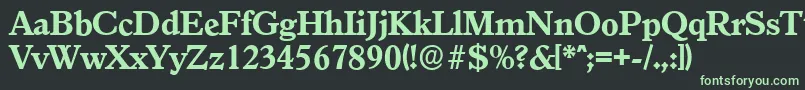 GranadaserialXboldRegular-fontti – vihreät fontit mustalla taustalla