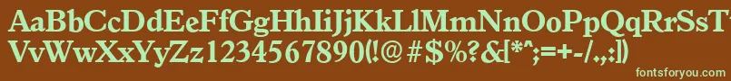 GranadaserialXboldRegular-fontti – vihreät fontit ruskealla taustalla