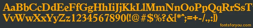 フォントGranadaserialXboldRegular – 黒い背景にオレンジの文字