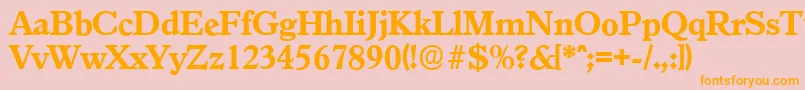 GranadaserialXboldRegular-Schriftart – Orangefarbene Schriften auf rosa Hintergrund