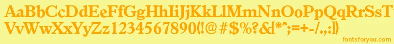 GranadaserialXboldRegular-fontti – oranssit fontit keltaisella taustalla