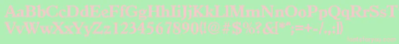 フォントGranadaserialXboldRegular – 緑の背景にピンクのフォント