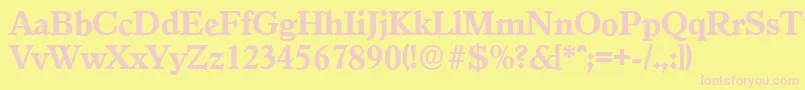 GranadaserialXboldRegular-fontti – vaaleanpunaiset fontit keltaisella taustalla