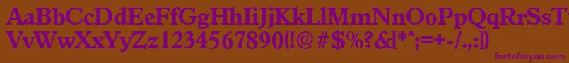 フォントGranadaserialXboldRegular – 紫色のフォント、茶色の背景